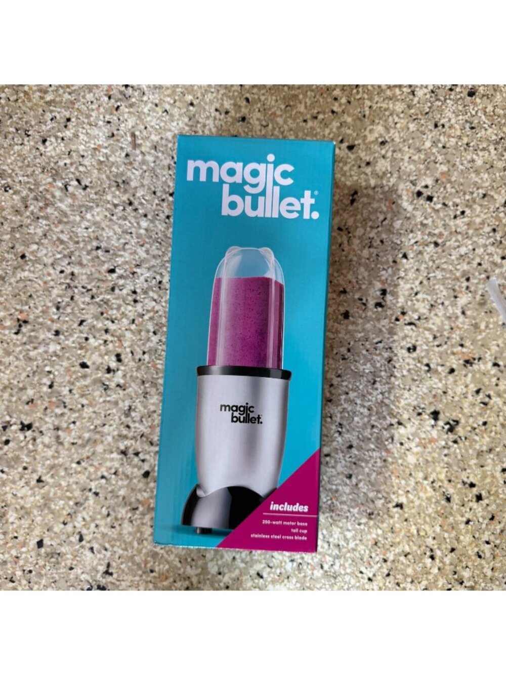 Magic Bullet Compact Personal Blender Tall Cup Silver/Black 14 Fl Oz.